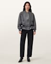 Sofi Drawstring Leather Bomber Jacket