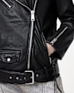 Billie Pearl Embellished Leather Biker Jacket