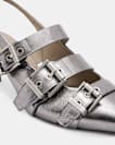 Grace Leather Chain Slingback Heels