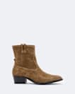 Suede zip up dress boot