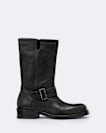 Leather engineer boots
