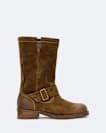 Suede biker boots