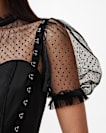 Ryla Polka Dot Mesh Maxi Dress