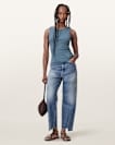 Katarina Boat Neck Slim Fit Tank Top