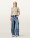 Ellie Mesh Floral Print Slim T-Shirt