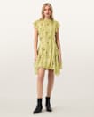 Fleur Printed Asymmetric Mini Dress