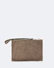 Pinked small large leather pouch