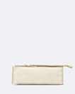 Pinked edge leather pencil case