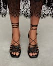 Dina Leather Rope Strappy Heeled Sandals