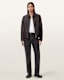 Alkan Zip Up Two Tone Leather Jacket