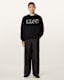 Crossed Oversized Crew Neck Embroidered Jumper