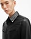 Draven Metal Tip Collar Leather Shirt