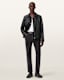 Alkan Zip Up Two Tone Leather Jacket