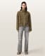 Clay Funnel Neck Suede Cropped Jacket