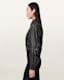 Anouk Cropped Leather Bomber Jacket