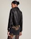Dalby Slim Fit Gold Leather Biker Jacket