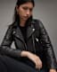 Dalby Cropped Leather Biker Jacket