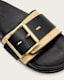 Ellie Studded Buckle Leather Sliders