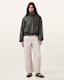 Clay Funnel Neck Cropped Leather Jacket