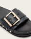 Ellie Studded Buckle Leather Sliders