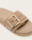 Ellie Studded Buckle Leather Sliders