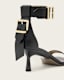 Noir Leather Heeled Sandals