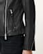 Ellis Leather Funnel Neck Biker Jacket