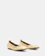 Alia Metallic Leather Ribbon Ballet Pumps