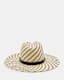 Candice Straw Two Tone Striped Fedora