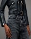 Balfern Belted Hem Leather Biker Jacket