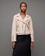 Balfern Belted Hem Leather Biker Jacket