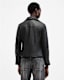 Ellis Funnel Neck Leather Biker Jacket