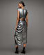 Carla Gathered Metallic Midi Skirt
