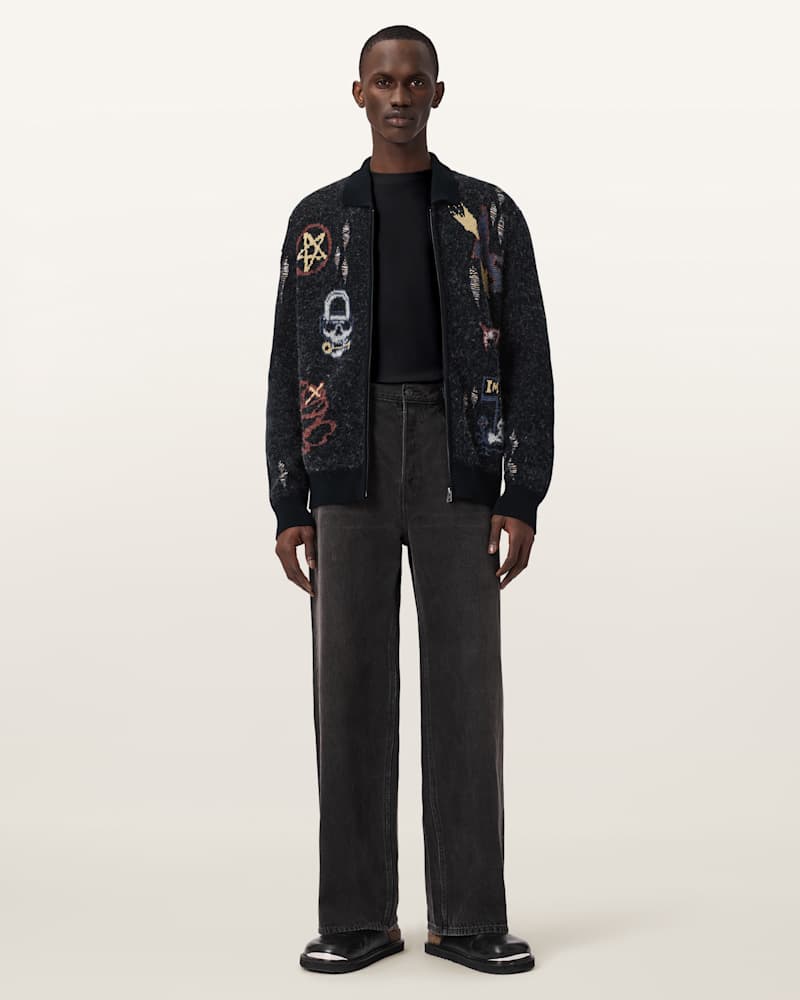 Meller Zip Up Jacquard Cardigan