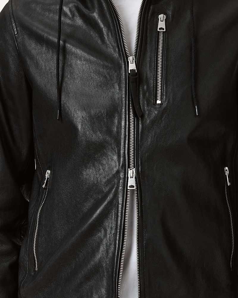 Ashton Hooded Leather Jacket