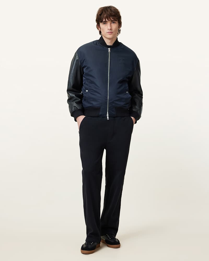 Myler Leather Sleeve Bomber