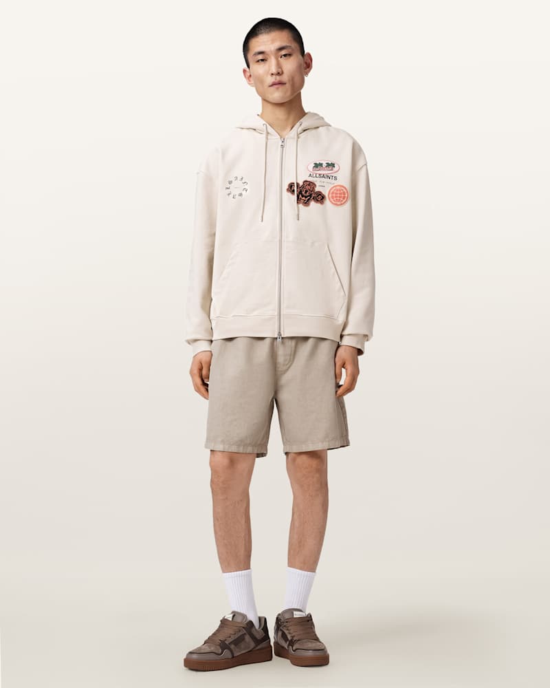 Patcher Zip Up Cotton Hoodie 