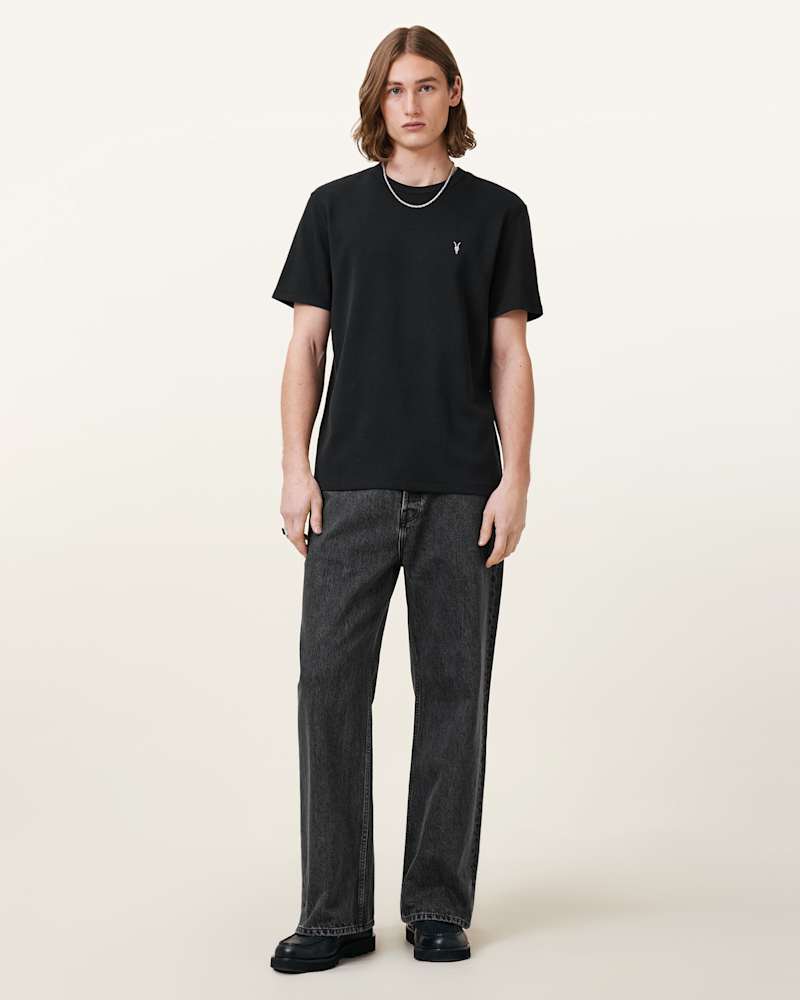 Ellis Waffle Texture Crew Neck Ramskull T-Shirt