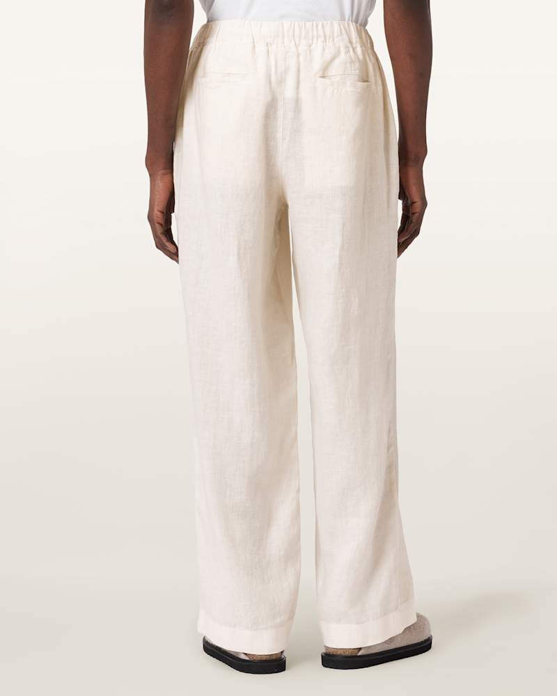 Sharp Straight Leg Linen Trousers