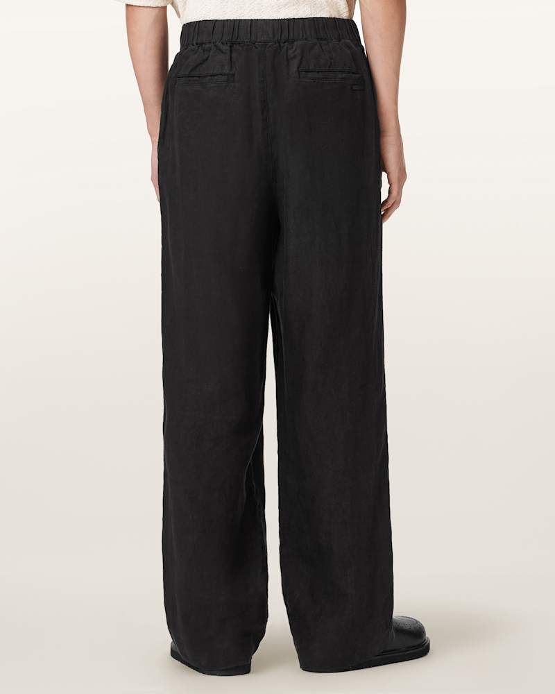 Sharp Straight Leg Linen Trousers