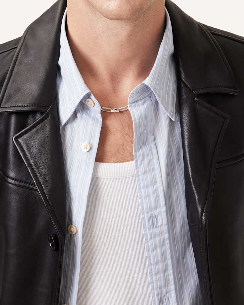 Watts Cropped Leather Blazer