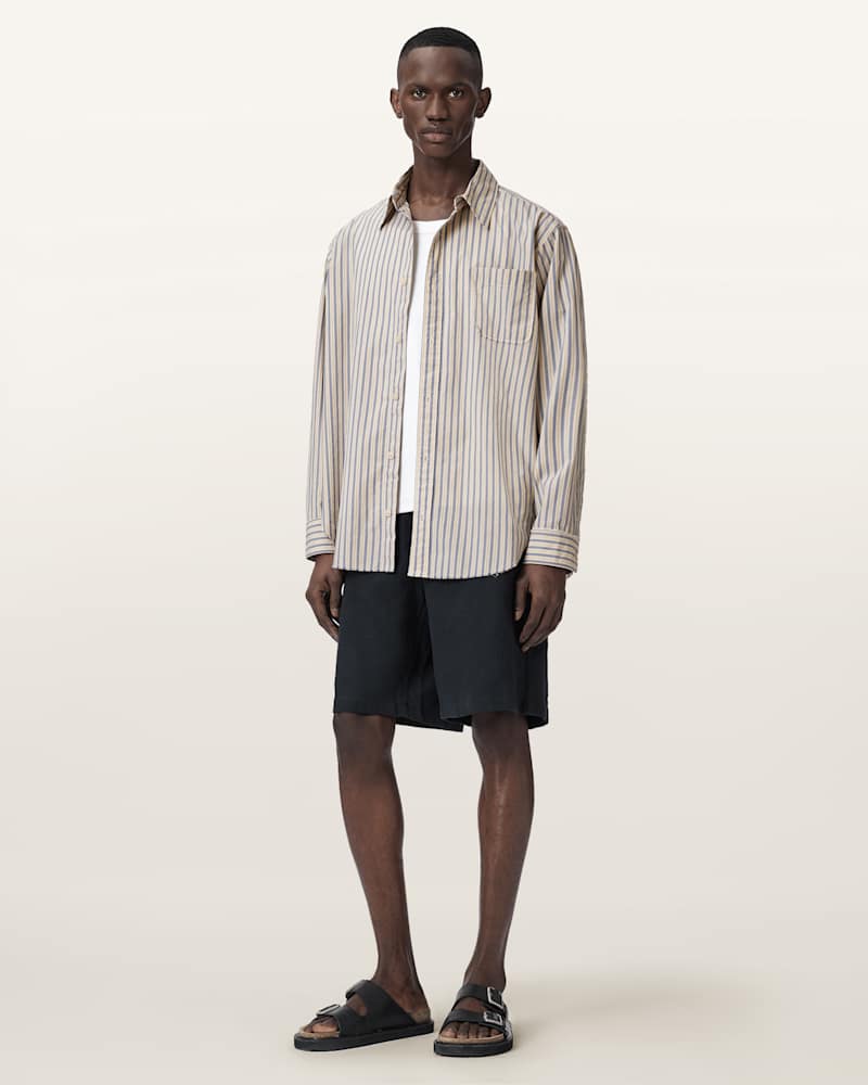 Roma Oversized Long Sleeve Striped Shirt