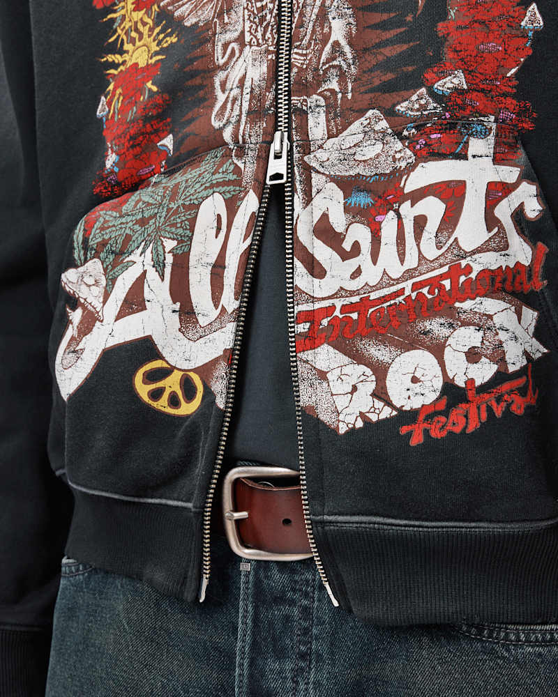 Roque Zip Up Graphic Hoodie