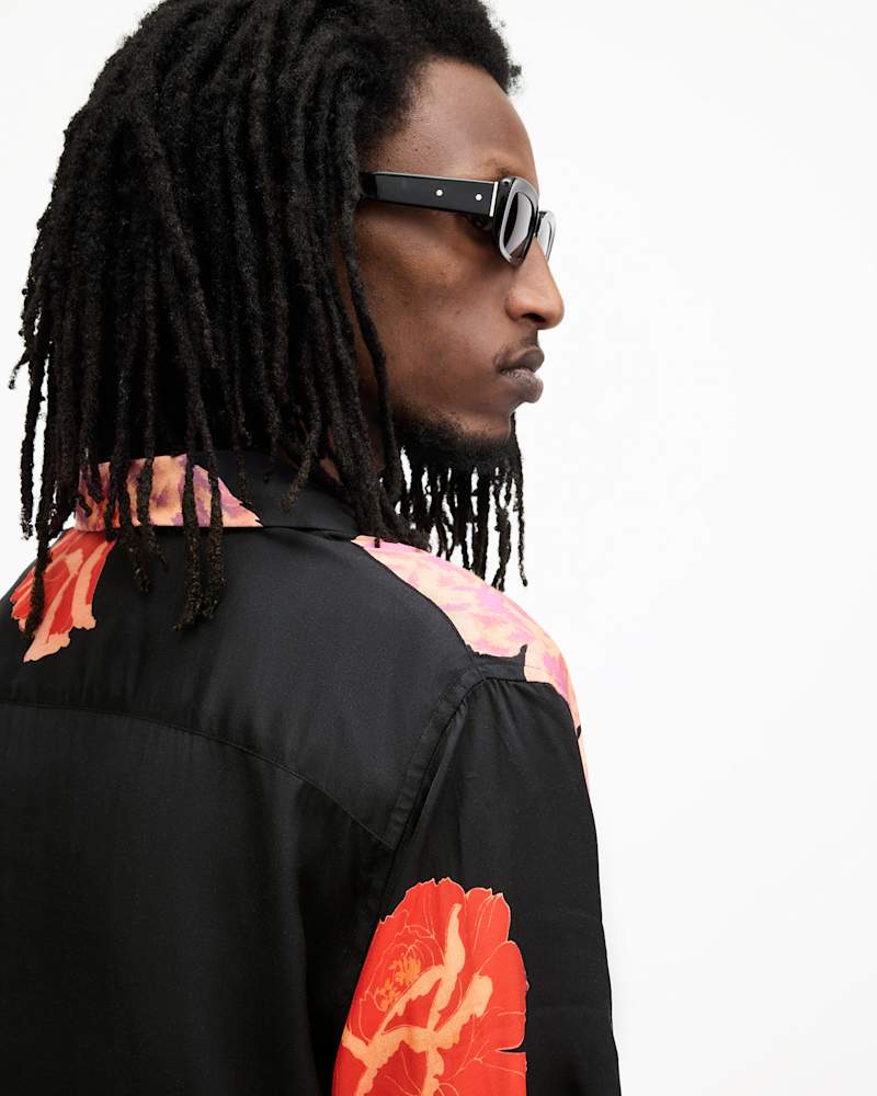 Roze Floral Print Relaxed Fit Shirt