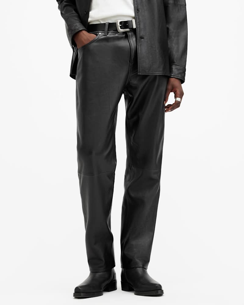 Lynch Straight Fit Leather Trousers