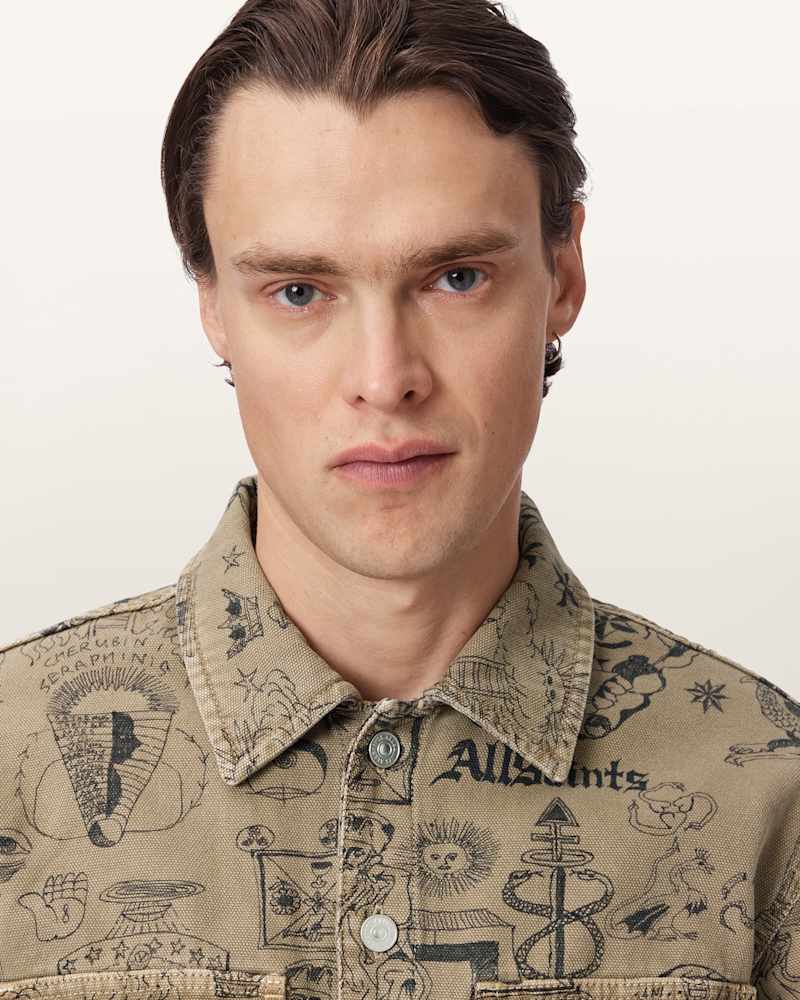 Sherb Printed Canvas Shacket