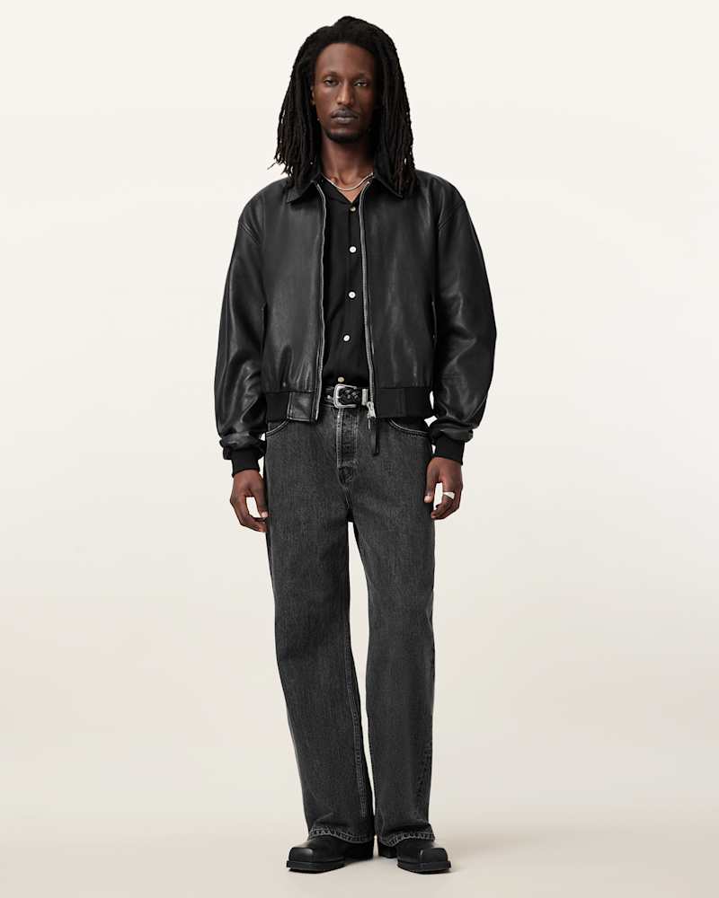 Marco Oversized Leather Bomber Jacket