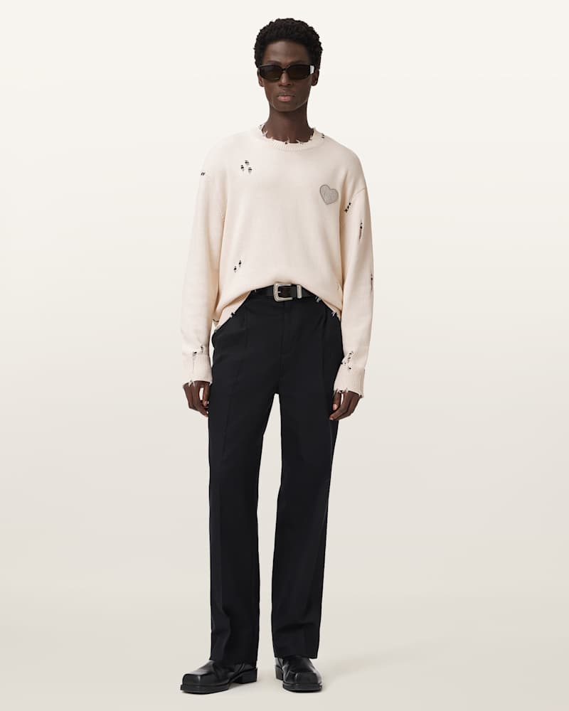 Theo Distressed Embroidered Jumper