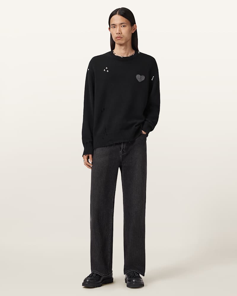 Theo Distressed Embroidered Jumper