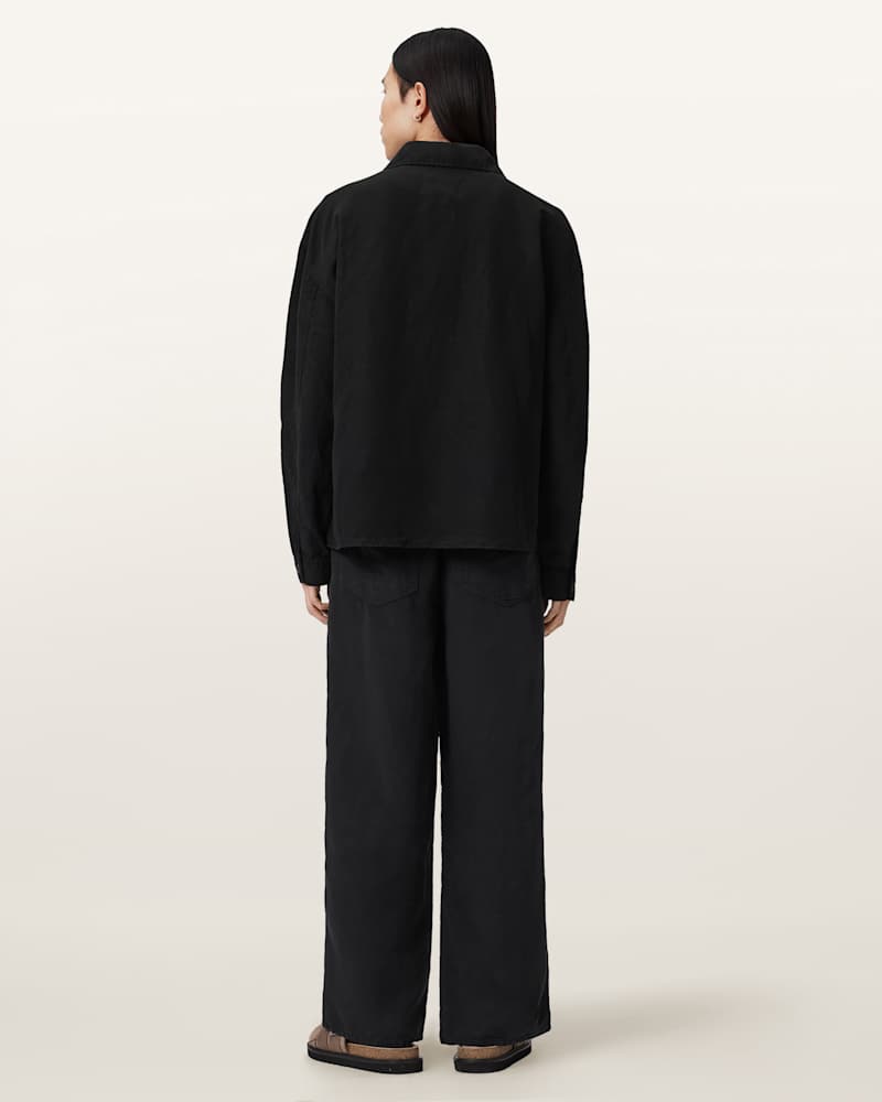 Korten Loose Fit Linen Blend Trousers